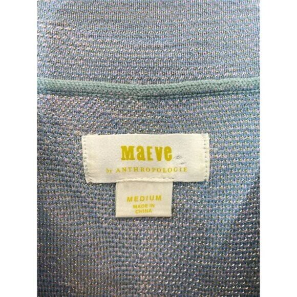 Maeve Anthropologie Carys Swirl Mock Neck Sweater Sky Blue Pastel M - Picture 4 of 4